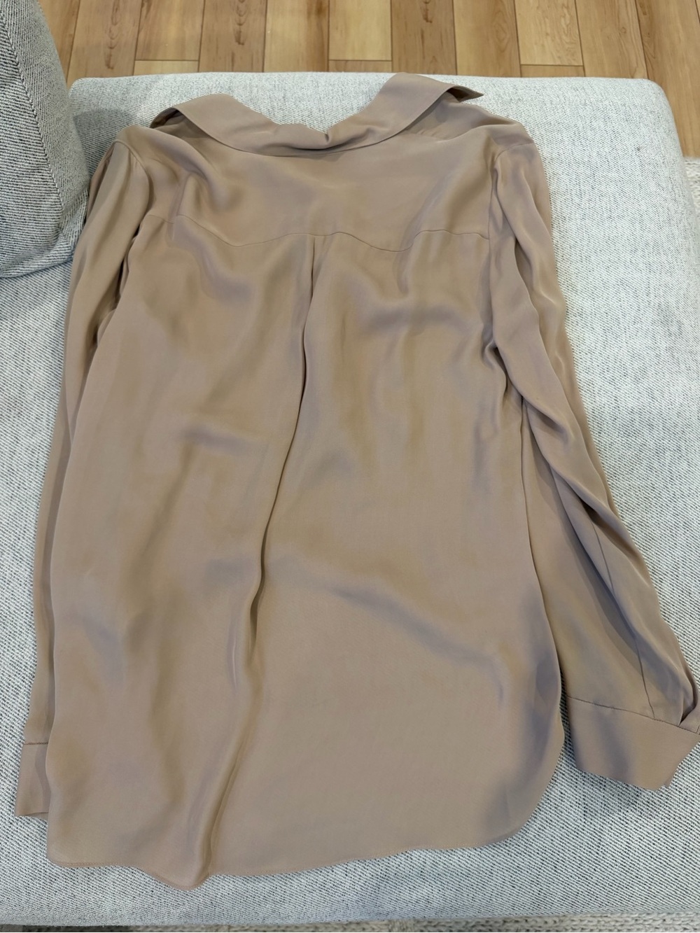 L'AGENCE women’s Taupe Wrap-Front Long Sleeve Blouse - Picture 2 of 5